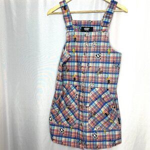 Teddy Fresh Looney Tunes Sylvester Tweedy Corduroy Plaid Embroidered Dress Small